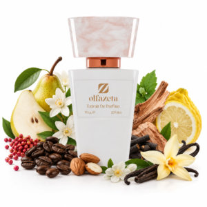 Olfazeta 055W Black Addiction Damenduft mit Birne, Orangenblüte, rosa Pfeffer, Jasmin, Kaffee, Lakritz, Mandel, Kaschmirholz, Patschuli, Vanille und Zitronatzitrone
