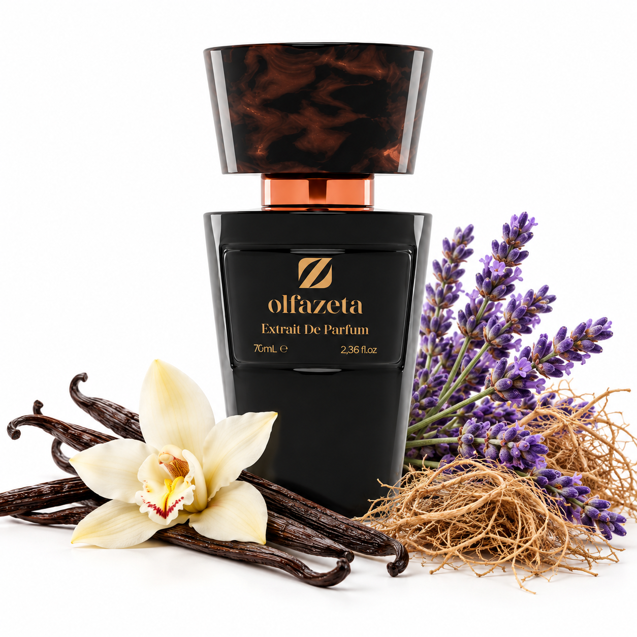 Olfazeta 162M Eternal Love For Him von Chogan – schwarzer 70-ml-Flakon mit Vanilleschoten, Lavendel und Vetiverwurzeln